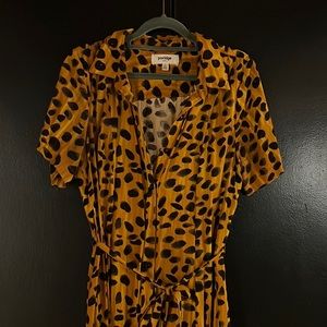 Anthropologie leopard maxi dress.